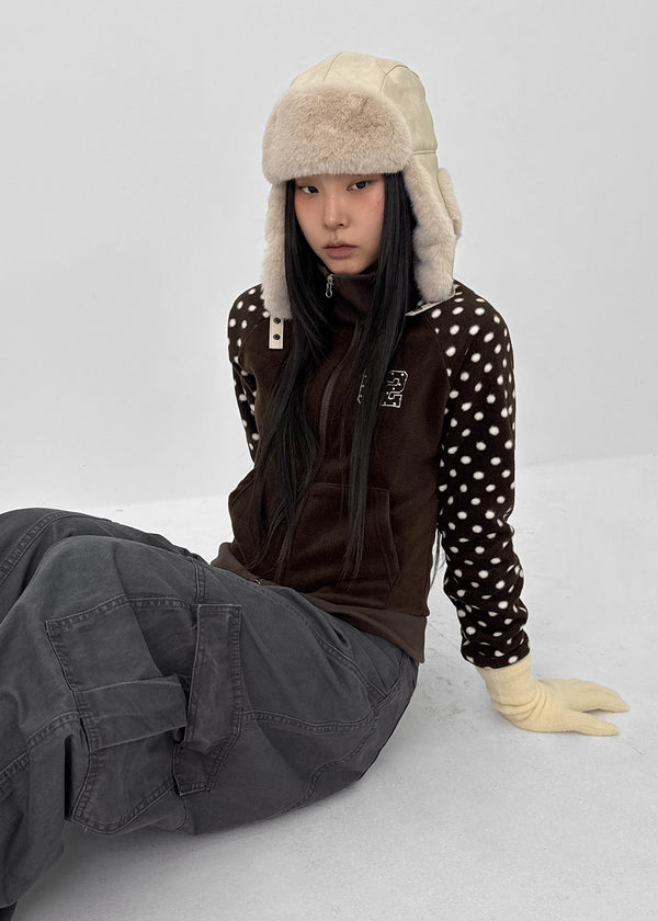 Sove Dot Numbering Fleece Zip-up (Set Available)