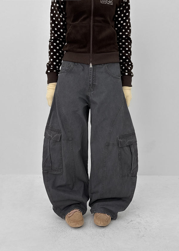 Ningti Curved Back Banding Cargo Pants