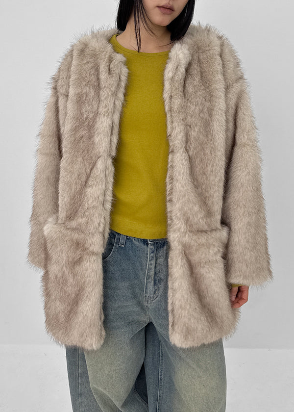 Muku Overfit Half Fur Jacket (Set Available)