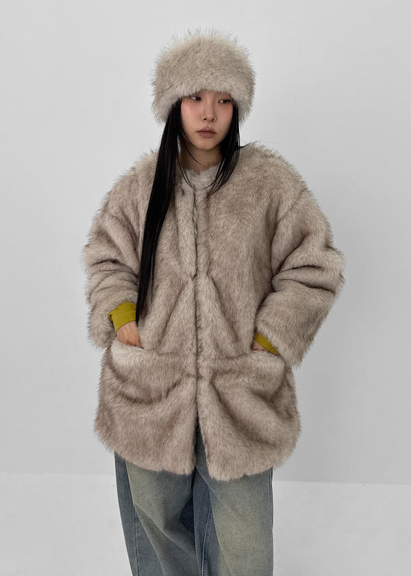 Muku Overfit Half Fur Jacket (Set Available)