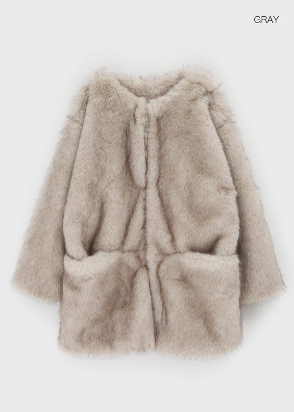 Muku Overfit Half Fur Jacket (Set Available)