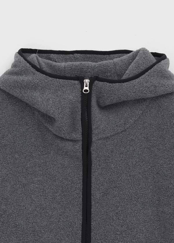 (UNISEX) Meville Warmer Fleece Two-way Hooded Zip-up