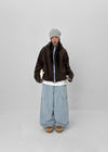(UNISEX) Wicket Cut Balloon Fleece Wide Banding Pants