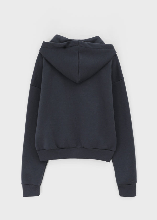 Tolic Embroidery Fleece Two-way Hooded Zip-up