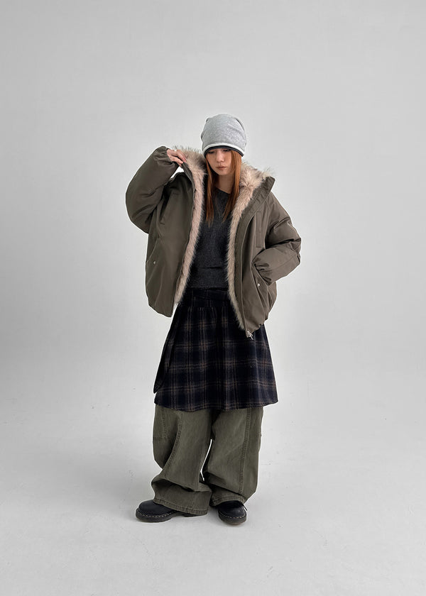 Leton Fur Padded Bomber Jacket