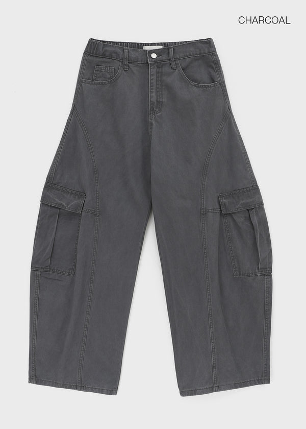 Ningti Curved Back Banding Cargo Pants