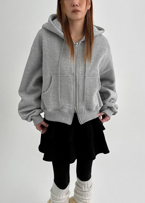 Selang Two Way Sheep Fleece Hooded Zip Up
