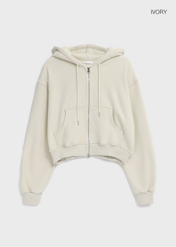 Selang Two Way Sheep Fleece Hooded Zip Up