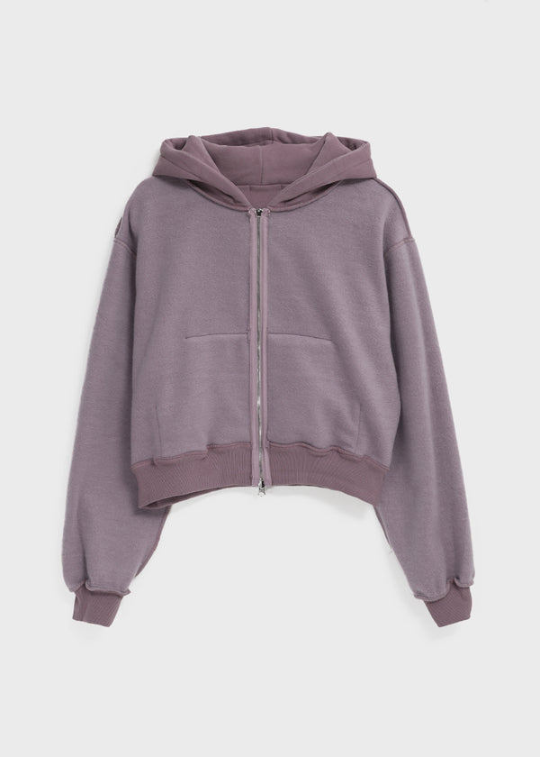 Selang Two Way Sheep Fleece Hooded Zip Up