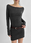 Lukens Boat Neck Mini Dress (Belt Set)