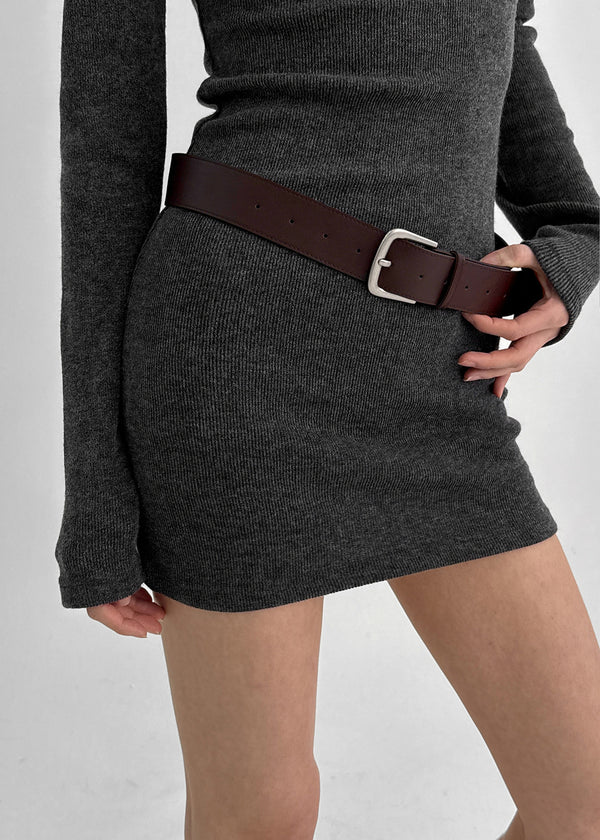 Lukens Boat Neck Mini Dress (Belt Set)