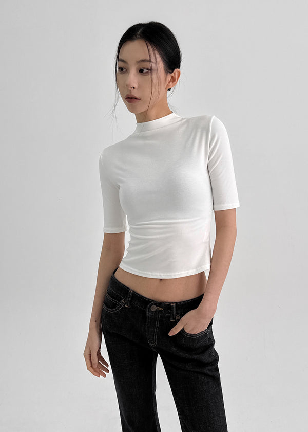 Ventora Semi-Crop Half-Neck Half-Sleeved T-Shirt
