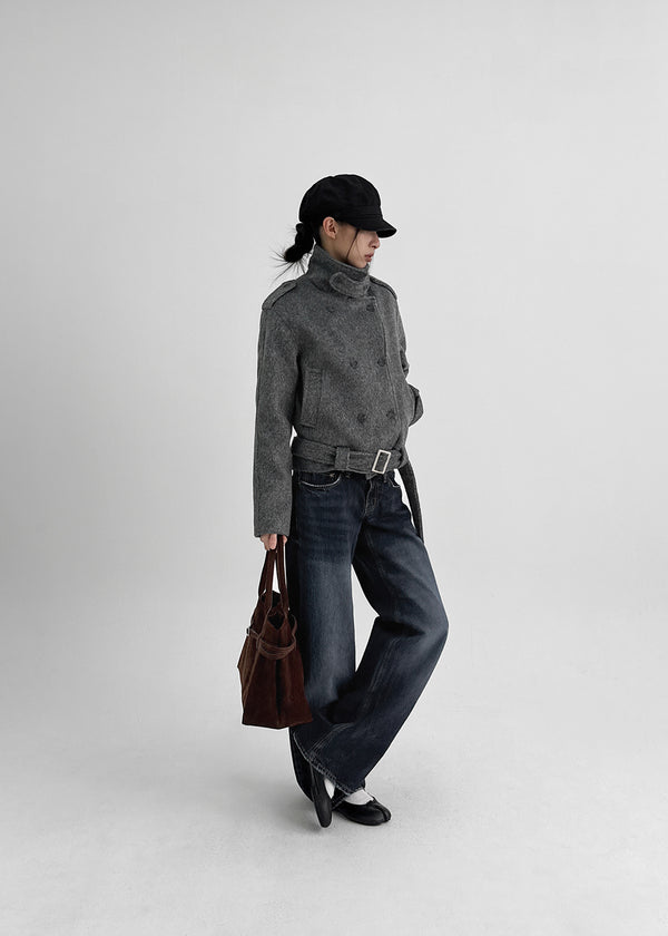 Lesoti Quilted Double Short Coat (Belt Set)