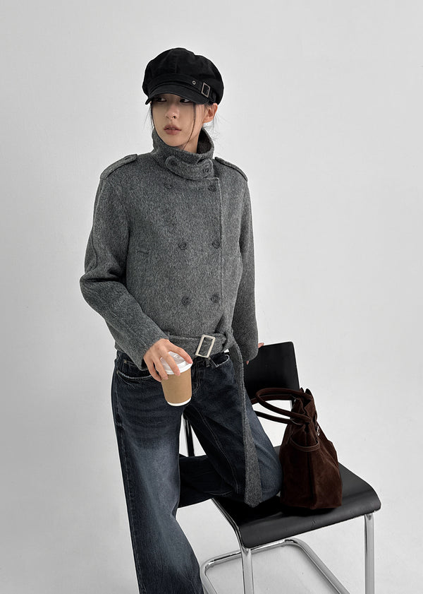 Lesoti Quilted Double Short Coat (Belt Set)