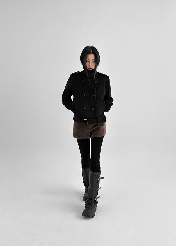 Lesoti Quilted Double Short Coat (Belt Set)