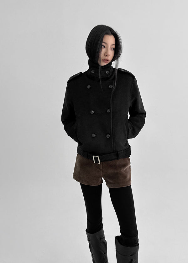 Lesoti Quilted Double Short Coat (Belt Set)