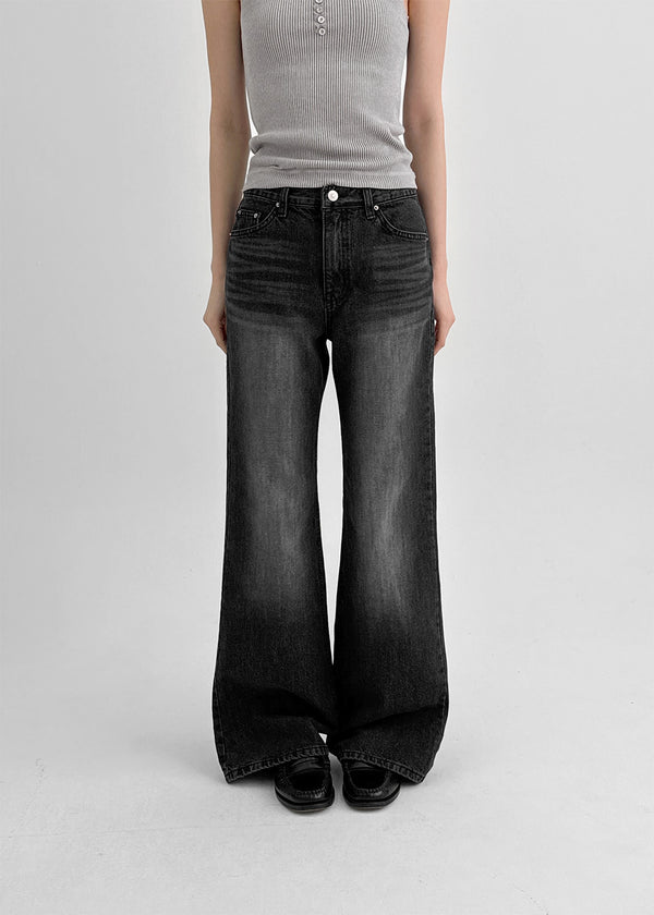 Nokel Fleece Bootcut Wide Denim Pants
