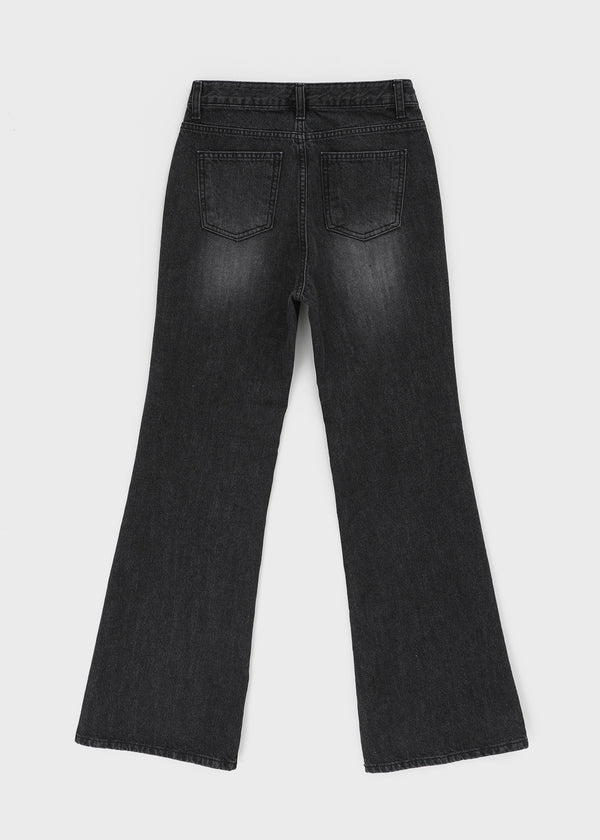 Nokel Fleece Bootcut Wide Denim Pants