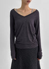 Belkir Wool V-neck Long Sleeve T-shirt