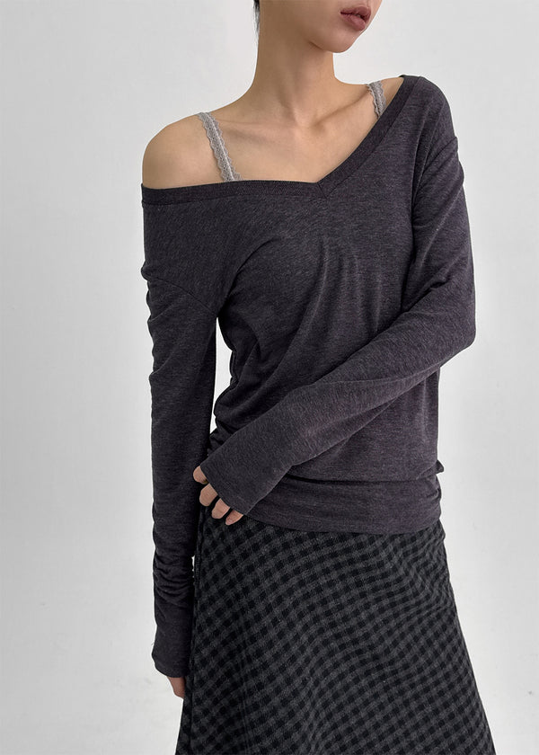 Belkir Wool V-neck Long Sleeve T-shirt