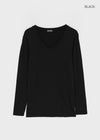 Belkir Wool V-neck Long Sleeve T-shirt
