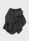 Nuken Unbalanced Shirring Wool Midi Skirt (35% Wool)