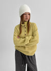 Paruding Button Wool High Neck Knit