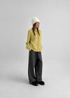 Paruding Button Wool High Neck Knit
