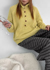 Paruding Button Wool High Neck Knit