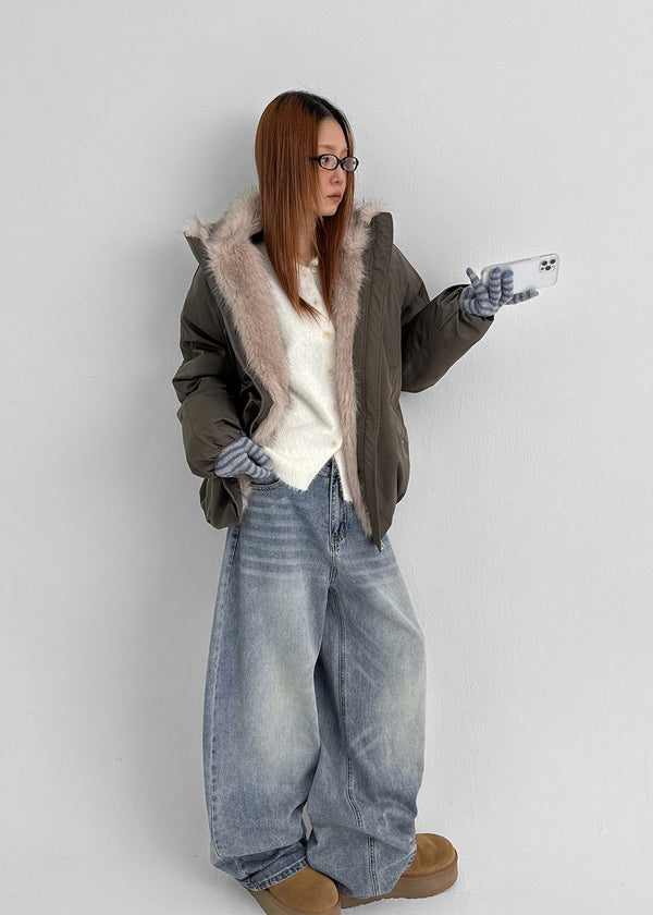 Rotion Fur Knit Cardigan