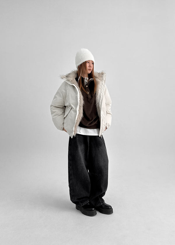 Leton Fur Padded Bomber Jacket