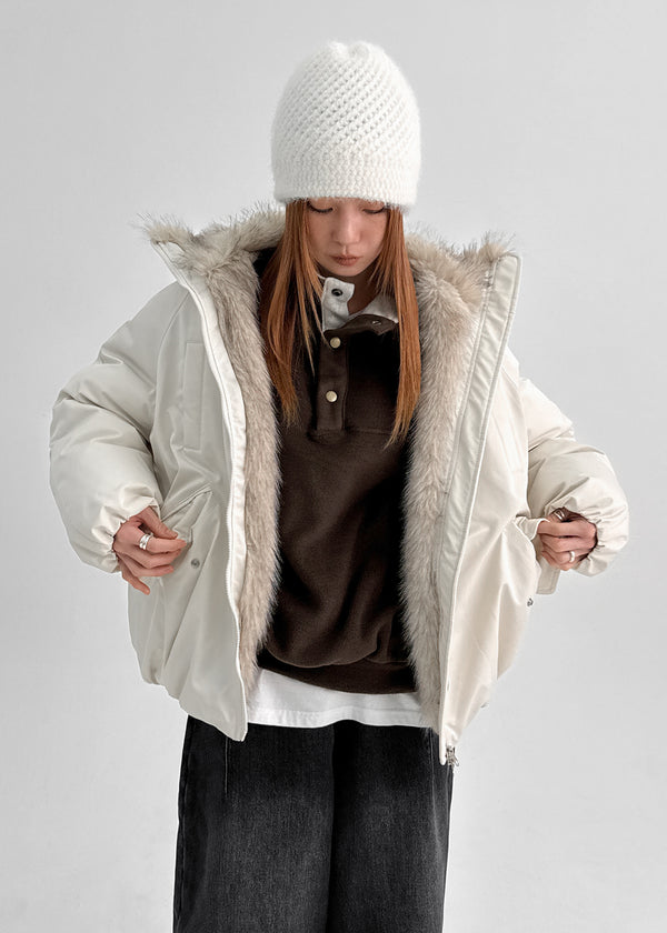 Leton Fur Padded Bomber Jacket
