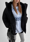 Leton Fur Padded Bomber Jacket