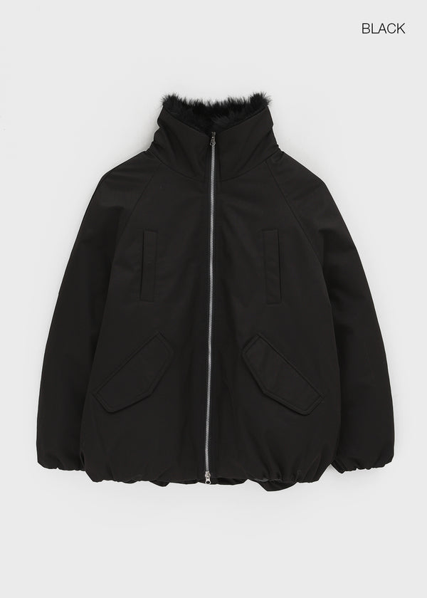 Leton Fur Padded Bomber Jacket
