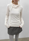 Pochit Angora Hooded Long Sleeve T-shirt