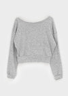 Estin Angora Button Off-shoulder Knit Man-to-man