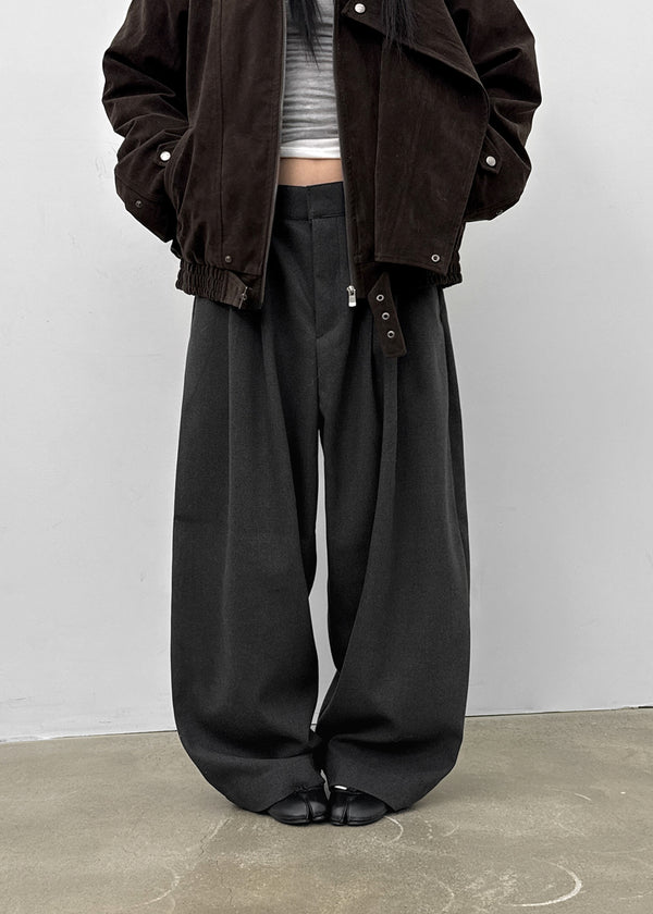 (UNISEX) Carlat Pintuck Wool Balloon Slacks