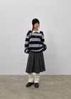 Parisian Striped Collar Wool Knit