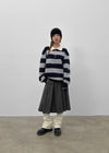 Parisian Striped Collar Wool Knit