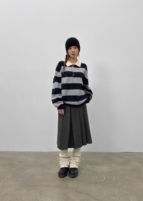 Cityeh Pleated Midi Skirt (50% Wool)