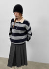 Parisian Striped Collar Wool Knit