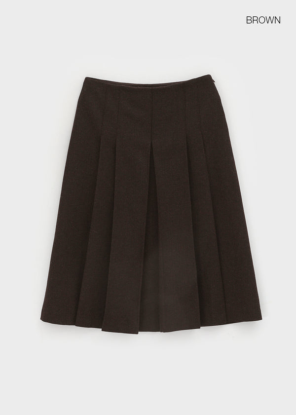 Cityeh Pleated Midi Skirt (50% Wool)