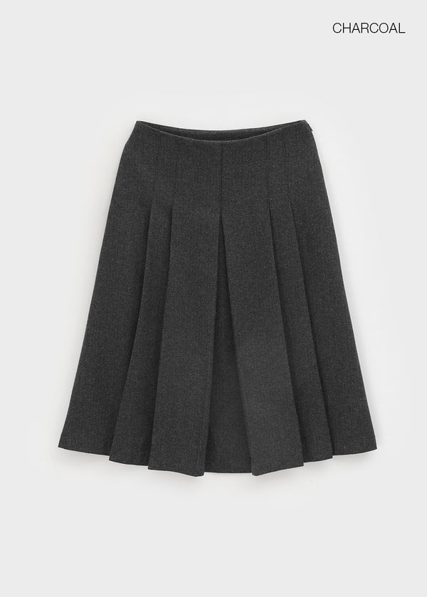 Cityeh Pleated Midi Skirt (50% Wool)