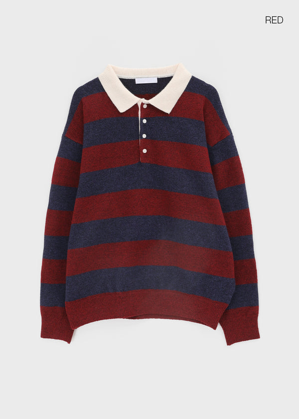 Parisian Striped Collar Wool Knit