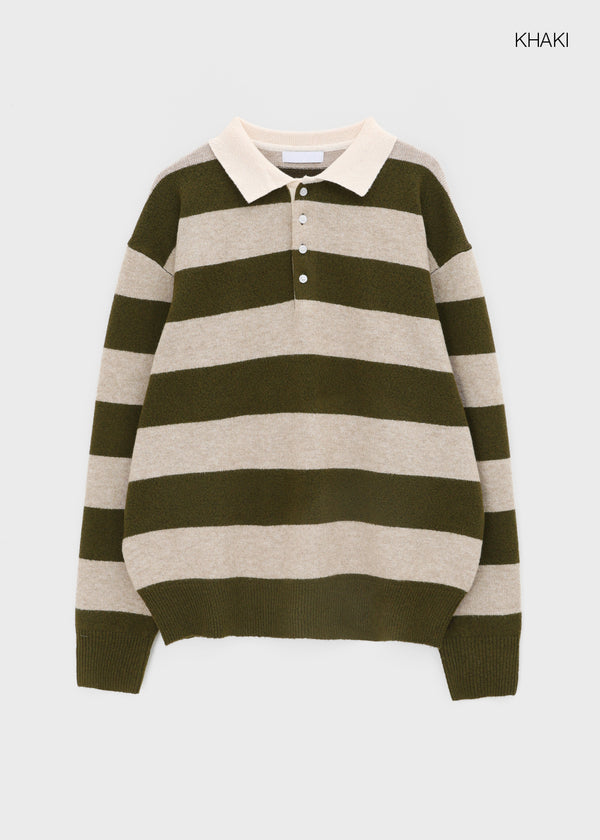Parisian Striped Collar Wool Knit