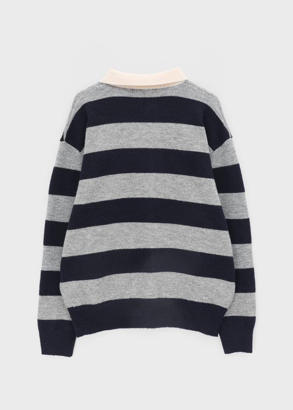 Parisian Striped Collar Wool Knit