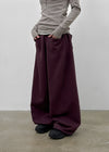 (UNISEX) Nojet Fleece Belt Wide Banding Pants