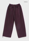 (UNISEX) Nojet Fleece Belt Wide Banding Pants
