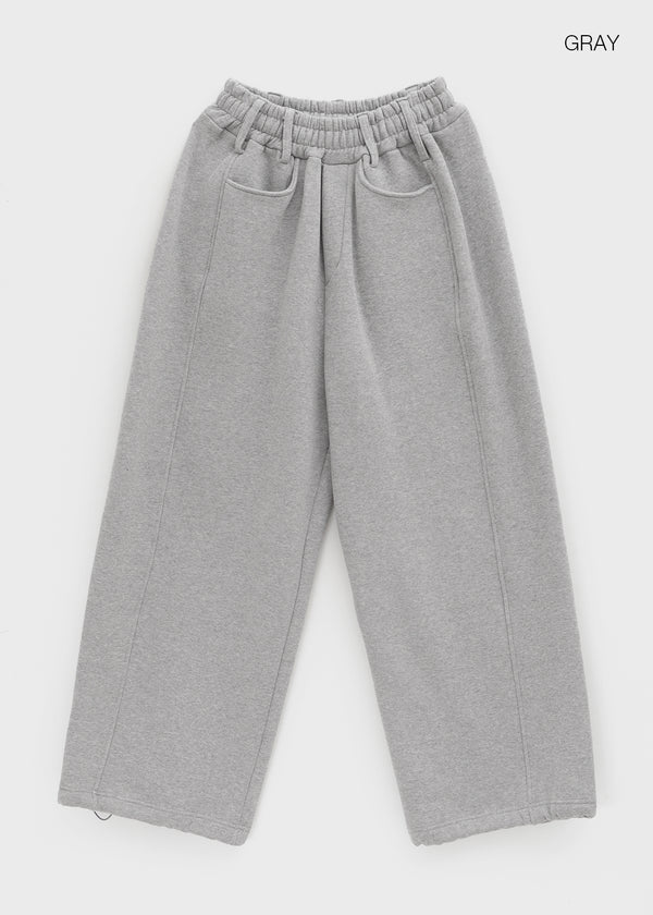 (UNISEX) Nojet Fleece Belt Wide Banding Pants