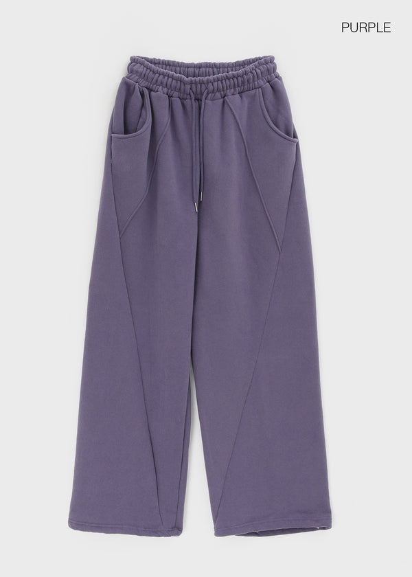 Delaying Cut-out Fleece String Pants